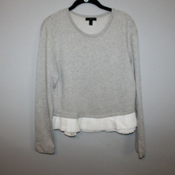 J. Crew Layered Ruffle Hem Sweatshirt Crew HW8925 - Picture 2 of 7
